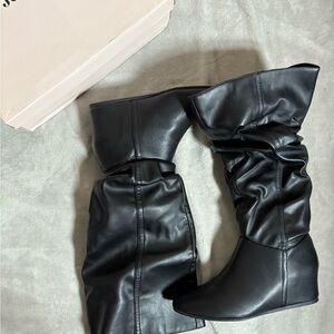 JustFab Black Over the Knee Boots